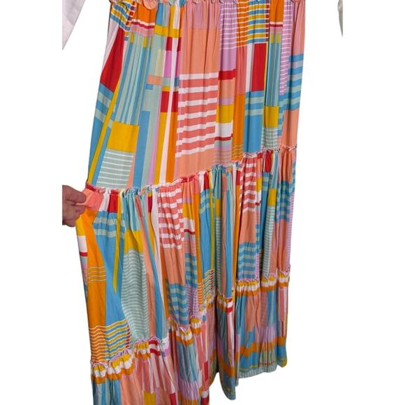 Pink Floyd Graphic Upcycled Long Sleeve Hippie Patchwork Maxi Dress Small - Picture 4 of 14